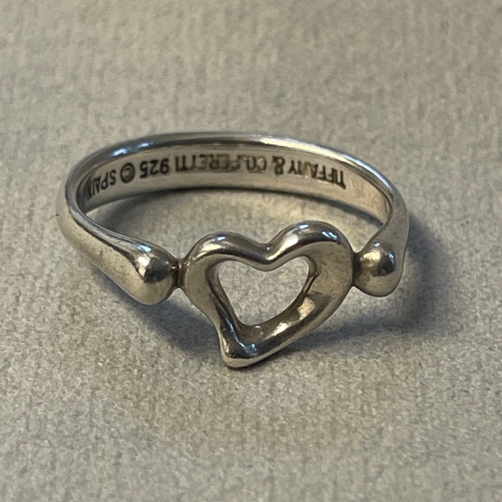 Tiffany & Co. Peretti Silver Open Heart Ring